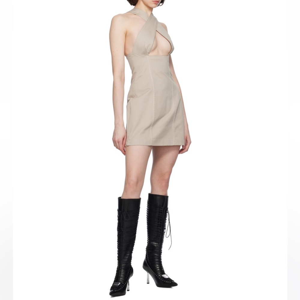 Sinead O’Dwyer SSENSE Taupe Minidress in Size 6 - Picture 4 of 8